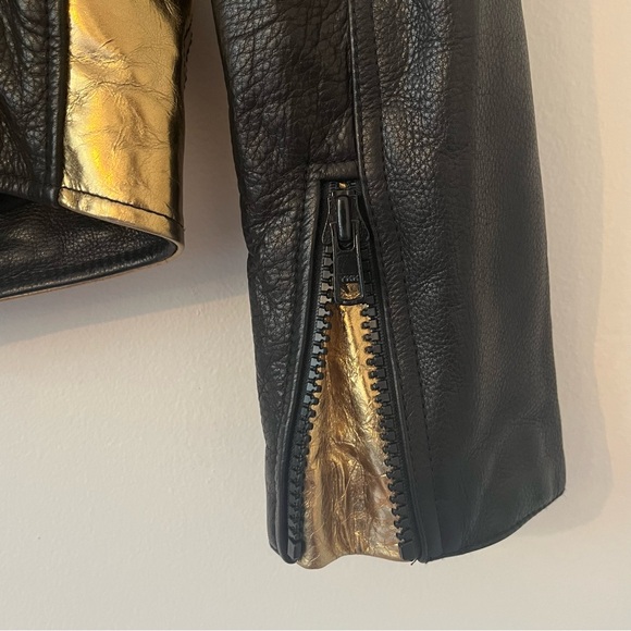 NWT 3.1 Phillip Lim Distressed Metallic Belted Biker Jacket Bronze Sz 6 (a2) - Picture 8 of 16